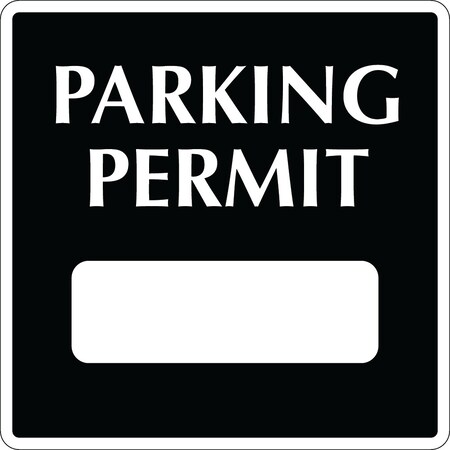 Lustre-Cal Static Cling Parking Permit Black 3in x 3in Square 1 Blank No Pad, 50PK 253745SCL1KSq0000